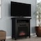 Hastings Home Electric Fireplace TV Stand, 29" Freestanding Console, Faux Logs, LED Flames, Heater Center (Black) 240282ZSX - alternate 1